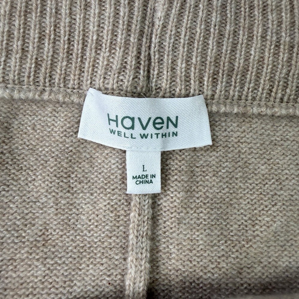 Haven Well Within Set Sweater Pants Womens Large* Oatmeal Suit Luxury Cashmere - Picture 13 of 16